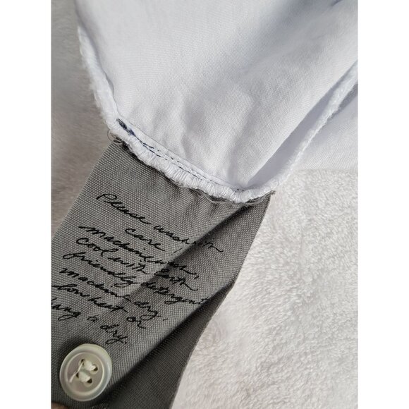 Raquel Allegra Womens Tie-Dye Long Sleeve Button Blouse Blue/White 100% Cotton - Picture 5 of 11